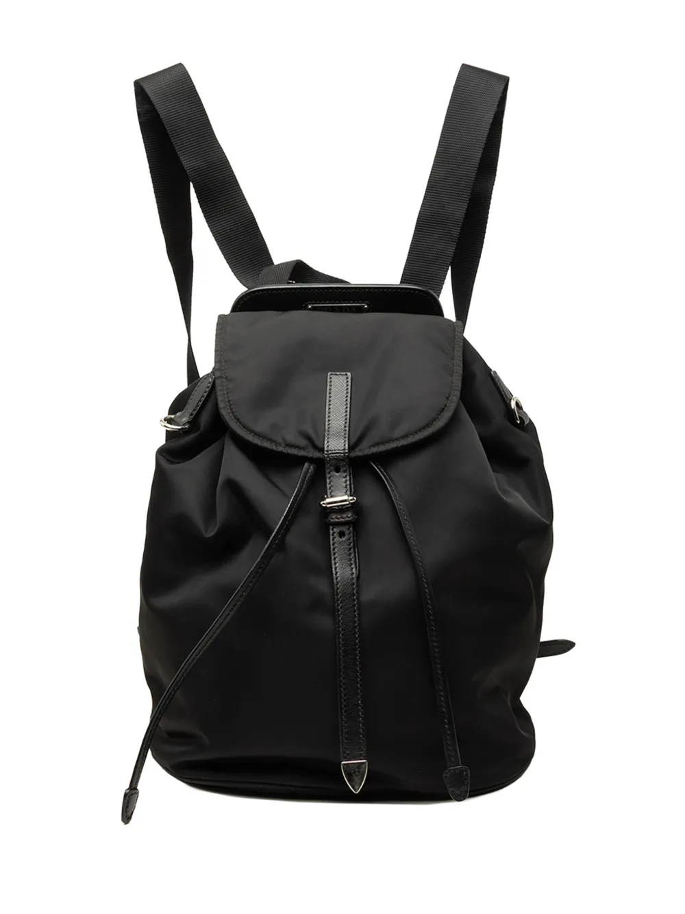 Prada Pre-Owned 2013-2026 Saffiano Trimmed Tessuto backpack - Nero