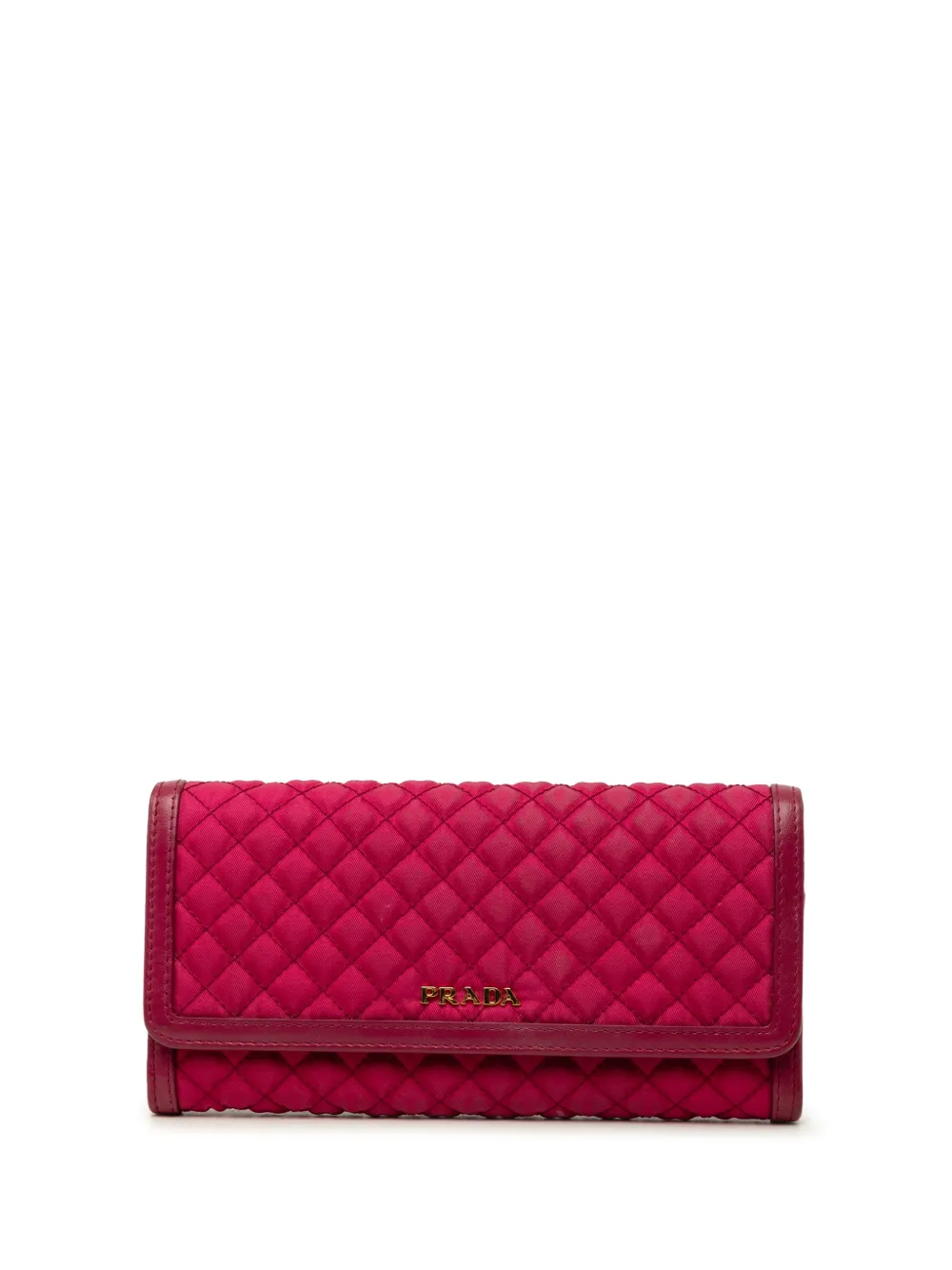 Pre-owned Prada 2010-2026 Impuntu Tessuto Wallet Long Wallets In Pink