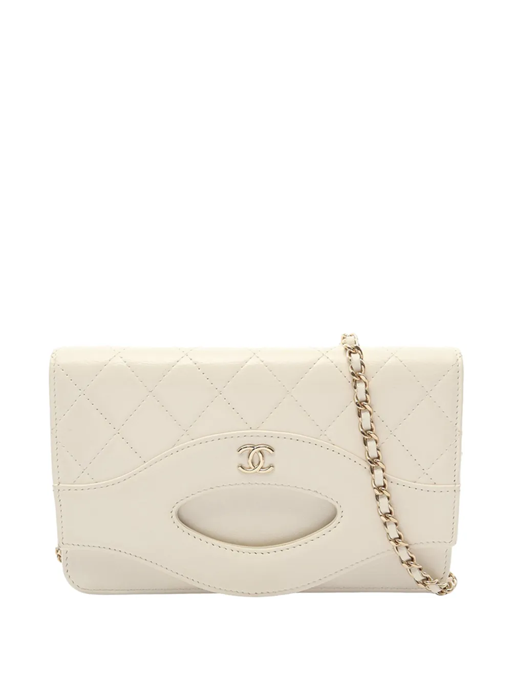 CHANEL Pre-Owned 2021-2026 Quilted Lambskin Chanel 31 Wallet on Chain crossbody bag - White