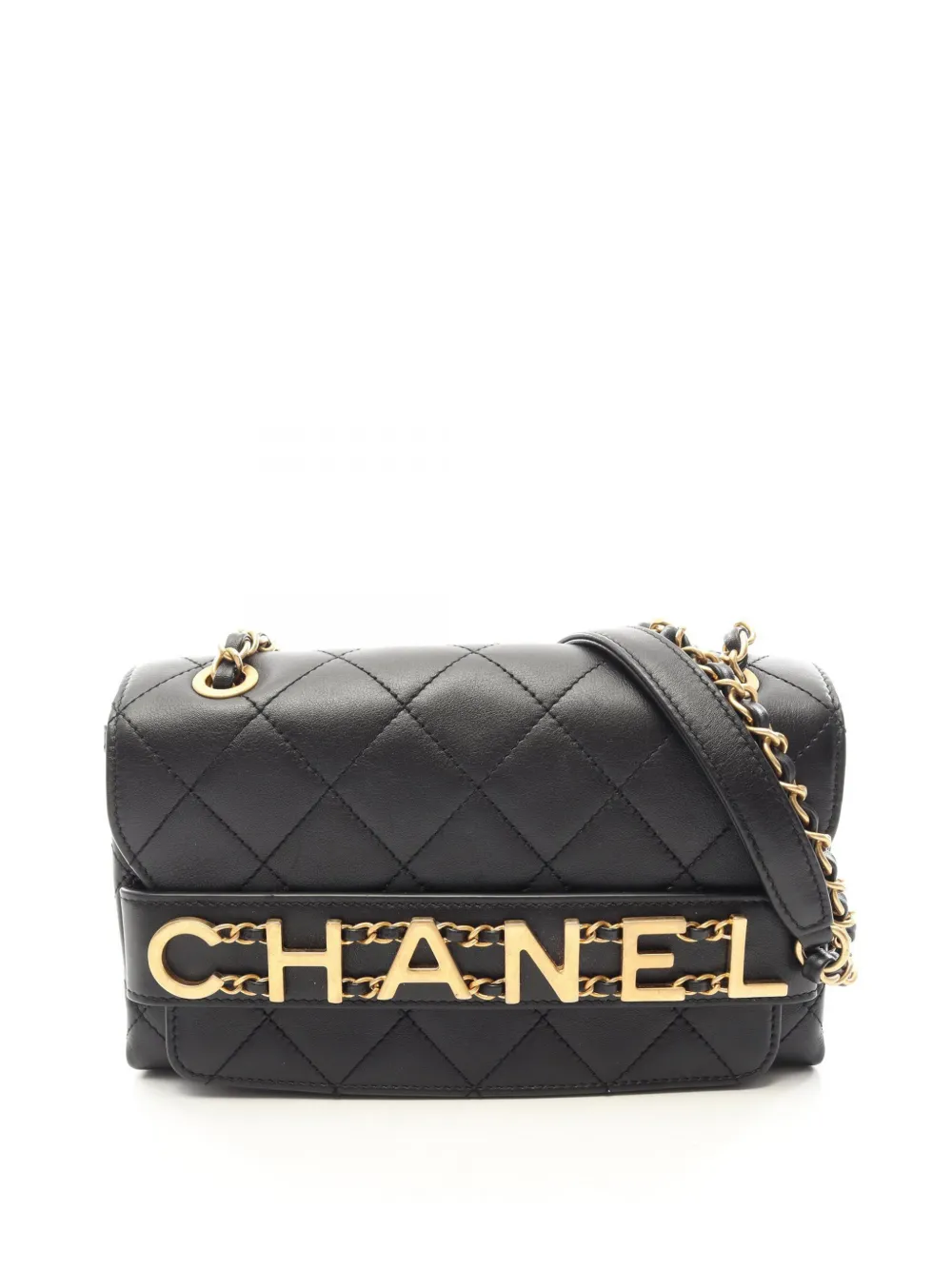 CHANEL Pre-Owned 2019 Small Quilted Lambskin Enchained Flap shoulder bag - Nero