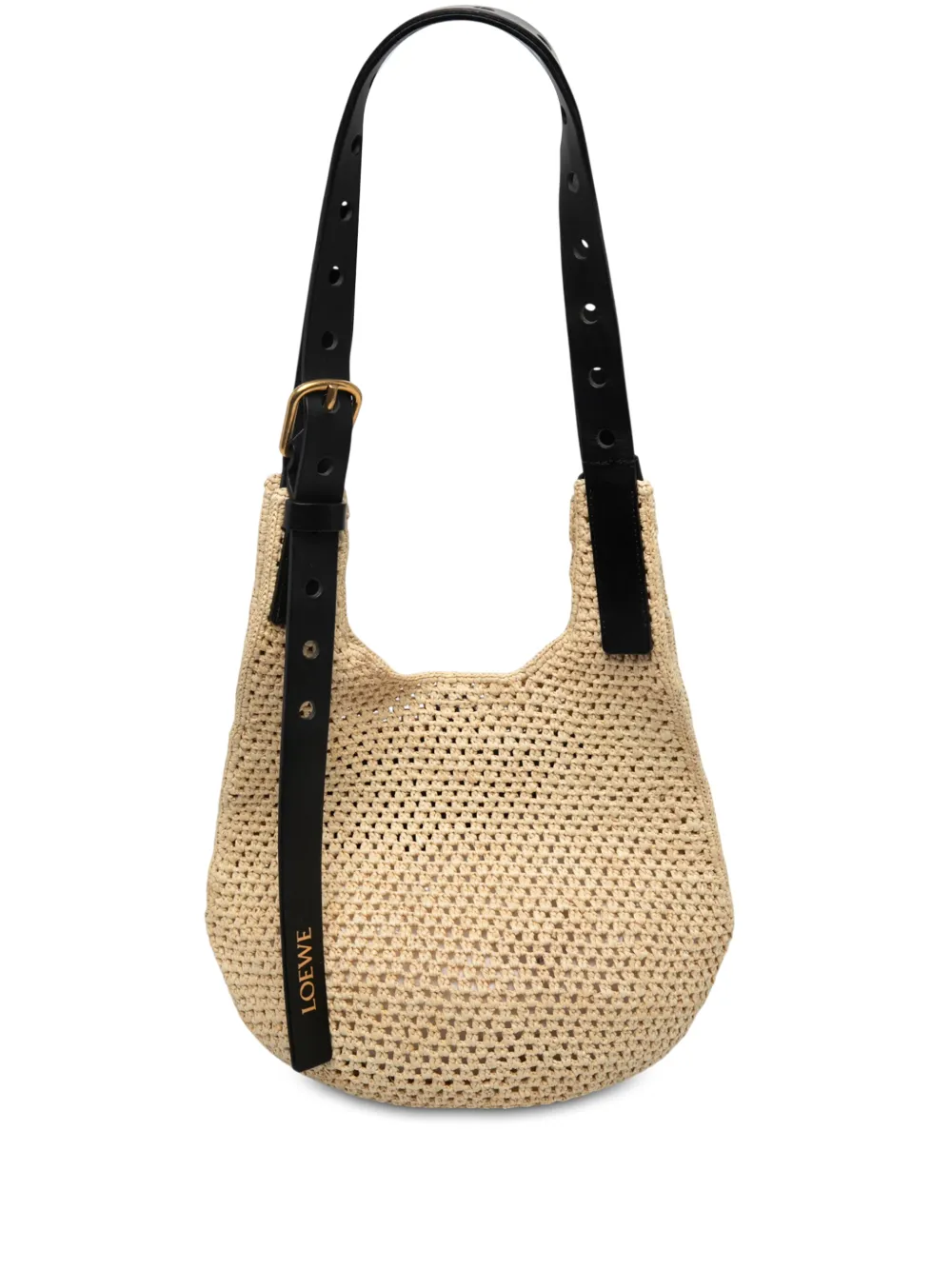 Loewe Pre-Owned 2021-2026 Small Raffia Punch Hole hobo bag - Nude