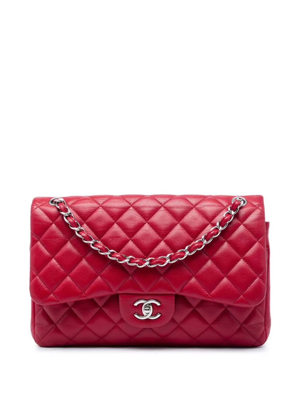 CHANEL Pre-Owned 2010-2011 Jumbo Classic Caviar Double Flap shoulder bag - Rosso