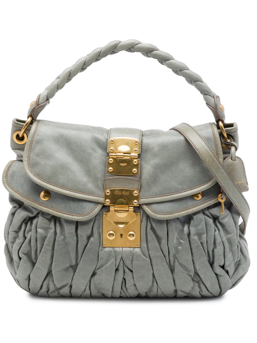 Miu Miu Pre-Owned sac à main Matelasse Nappa Coffer (2010-2026) - Gris Miu Miu Pre-Owned sac à main Matelasse Nappa Coffer (2010-2026) - Gris