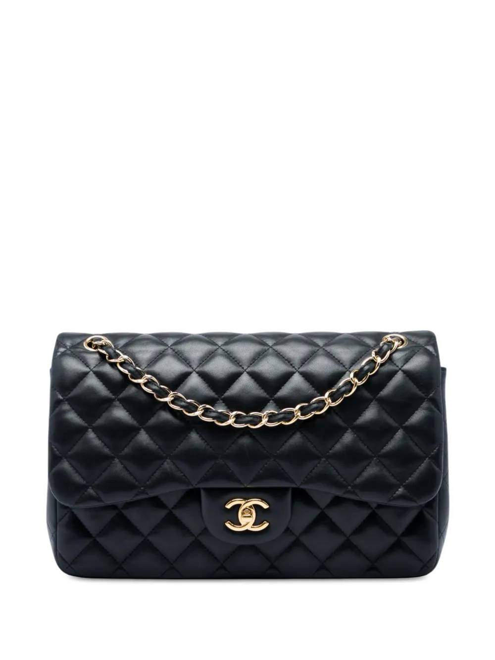 CHANEL Pre-Owned 2014 Jumbo Classic Lambskin Double Flap shoulder bag - Nero