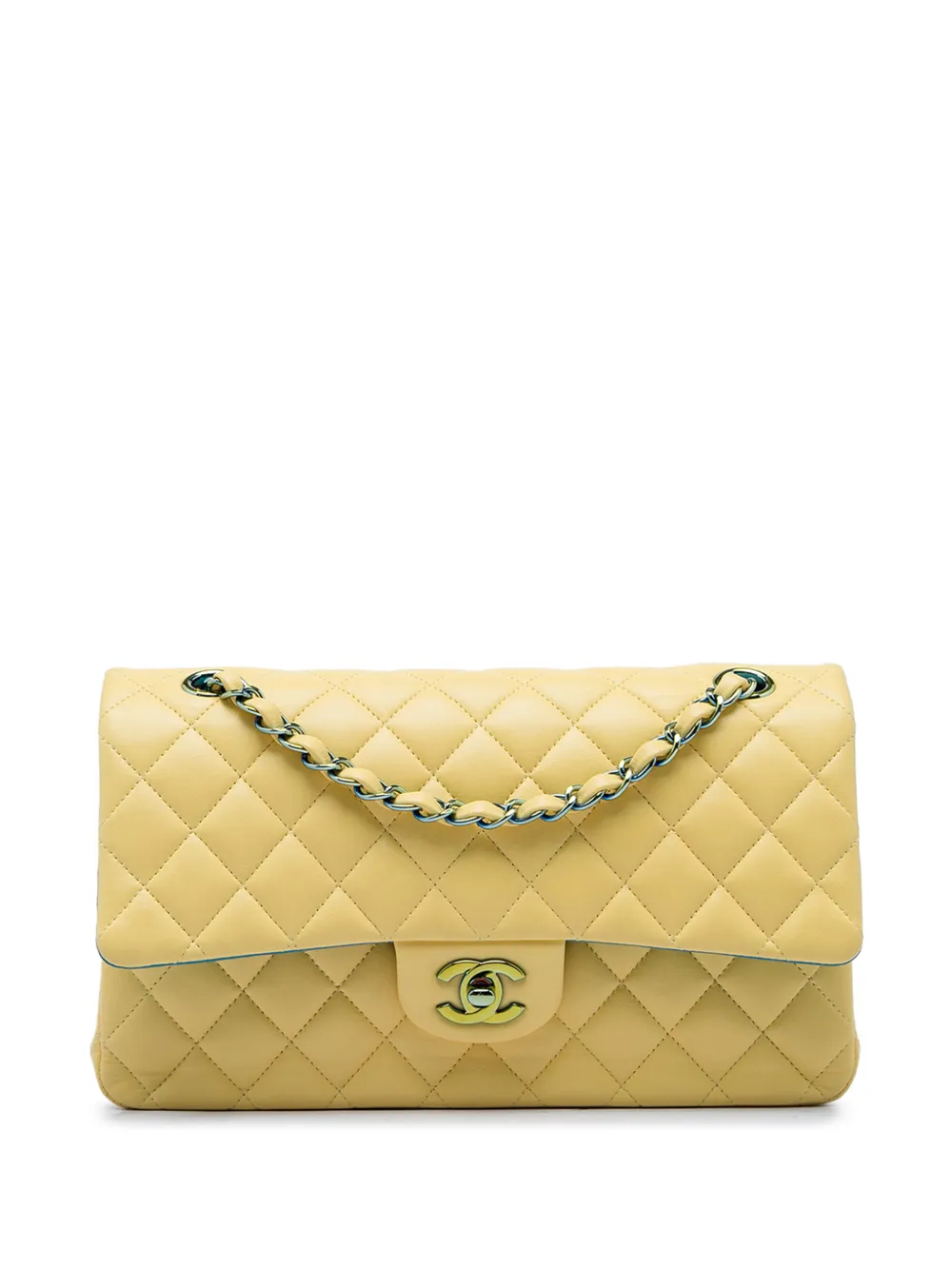 CHANEL Pre-Owned 2021 Medium Classic Lambskin Double Flap shoulder bag - Giallo