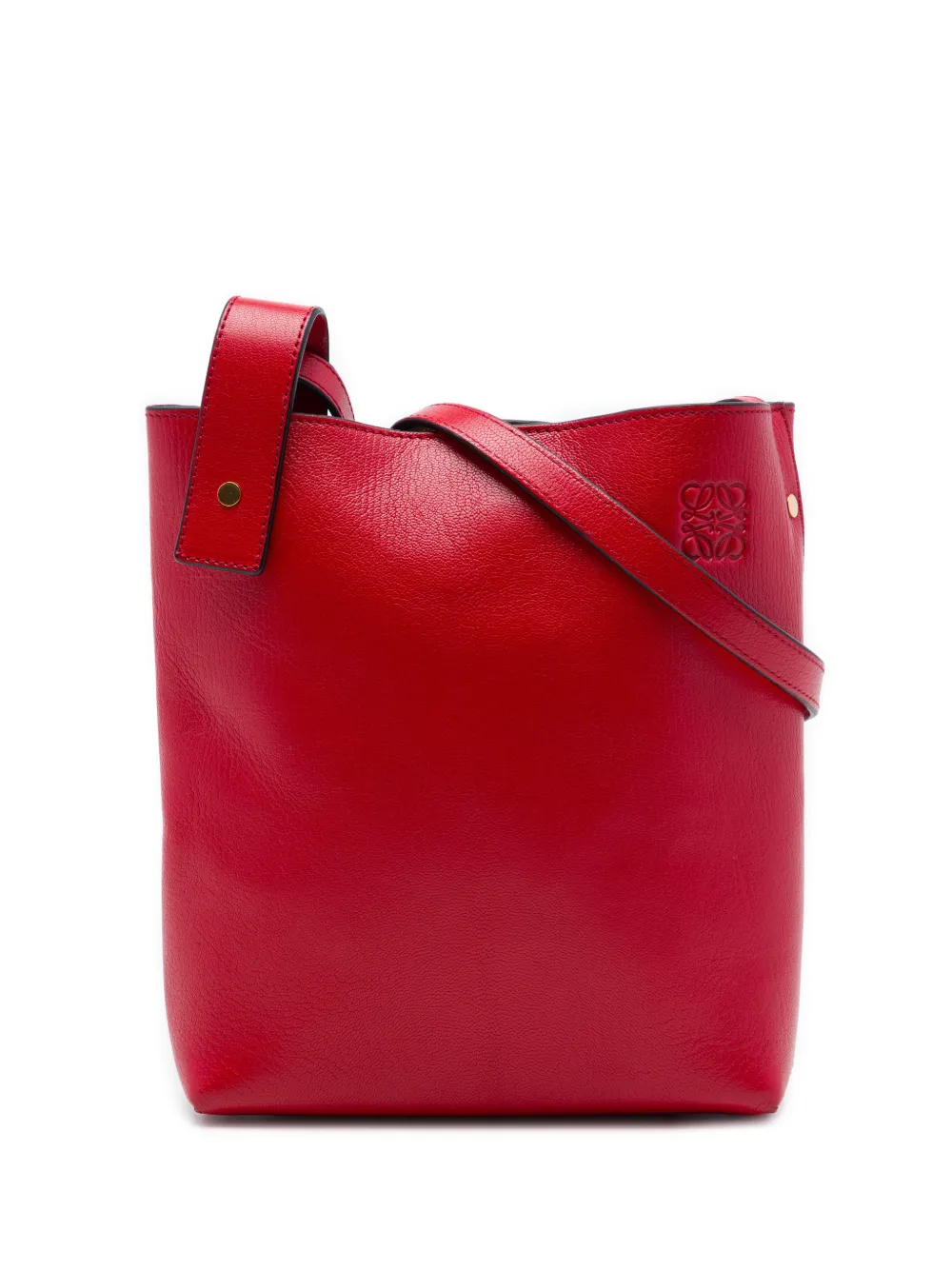 Loewe Pre-Owned 2016 Grained Leather Anagram Asymmetric crossbody bag - Rot