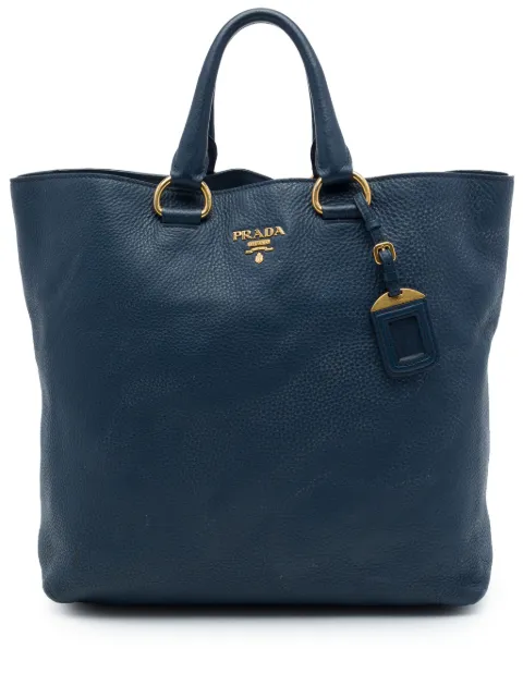 Prada Pre-Owned 2010-2026 Vitello Daino Open Convertible Tote satchel