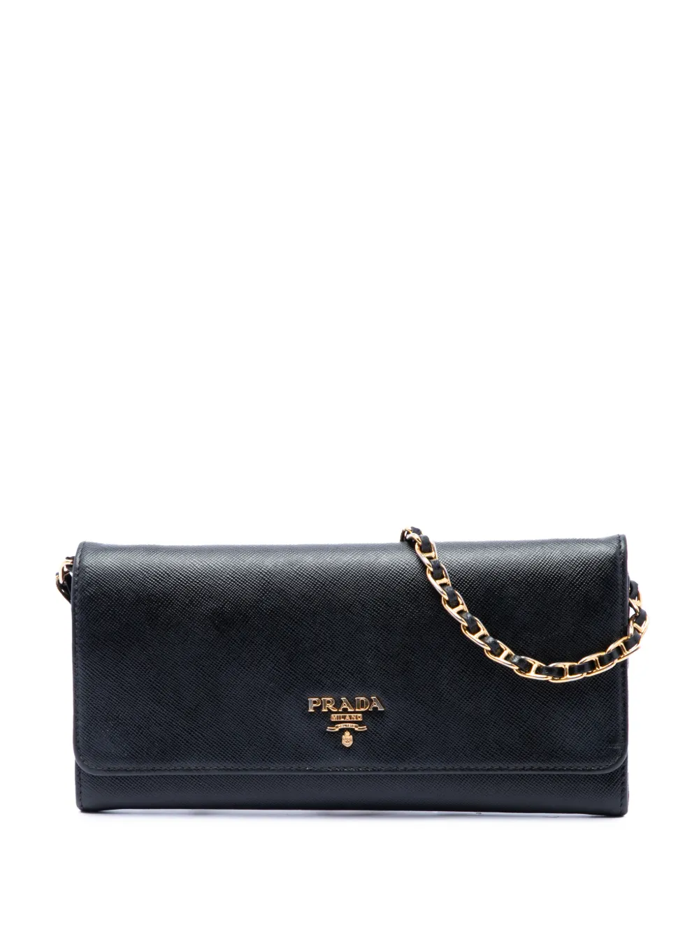 Prada Pre-Owned 2010-2026 Saffiano Wallet On Chain crossbody bag - Nero