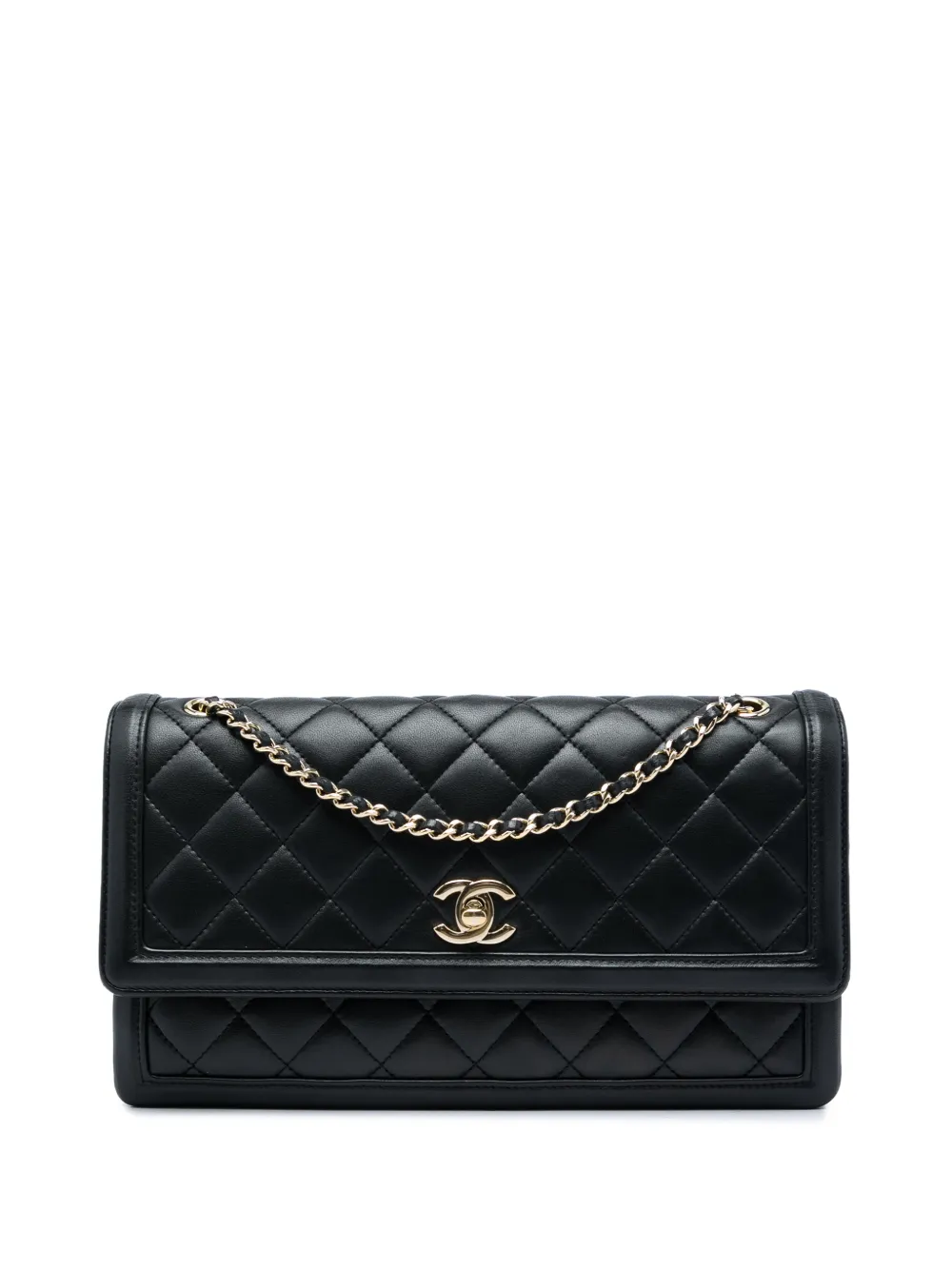 CHANEL Pre-Owned 2016-2017 Medium Quilted Lambskin 3 Compartment Flap shoulder bag - Nero