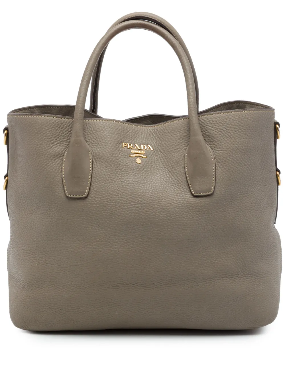 Prada Pre-Owned 2010-2026 Vitello Daino Open Convertible Tote satchel - Grigio