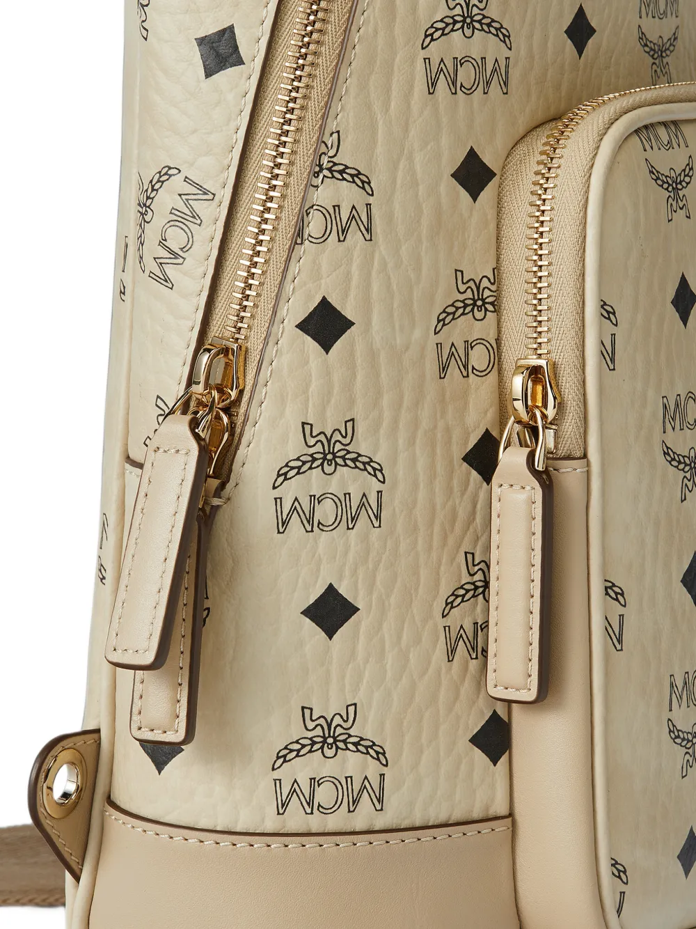 MCM Aren Visetos sling backpack Beige