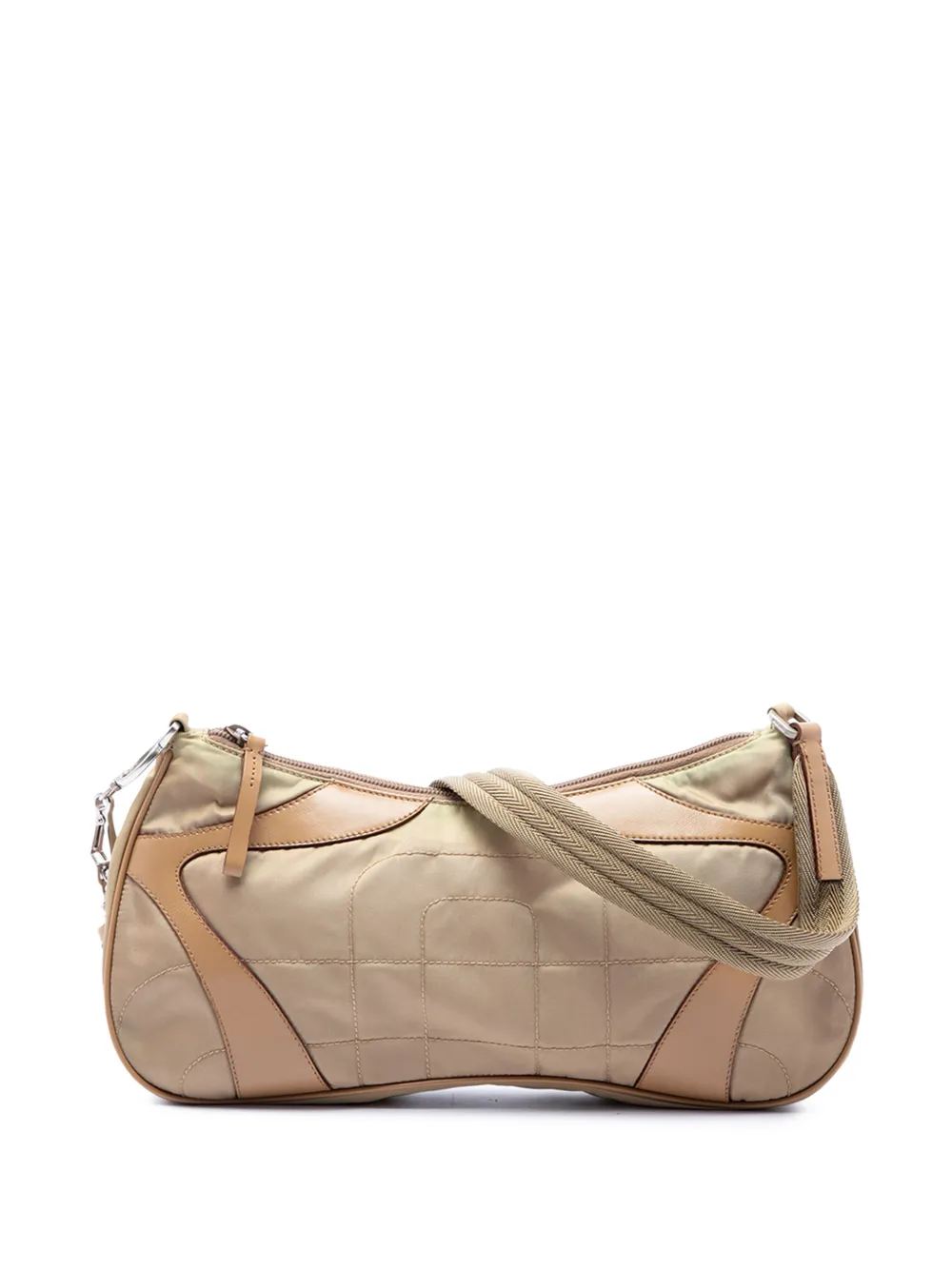 Prada Pre-Owned 2000-2013 Vitello Drive Trimmed Tessuto shoulder bag - Toni neutri