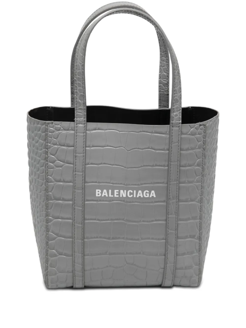 Balenciaga Pre-Owned 2021 Croc Embossed Leather Everyday Tote XXS satchel - Grau
