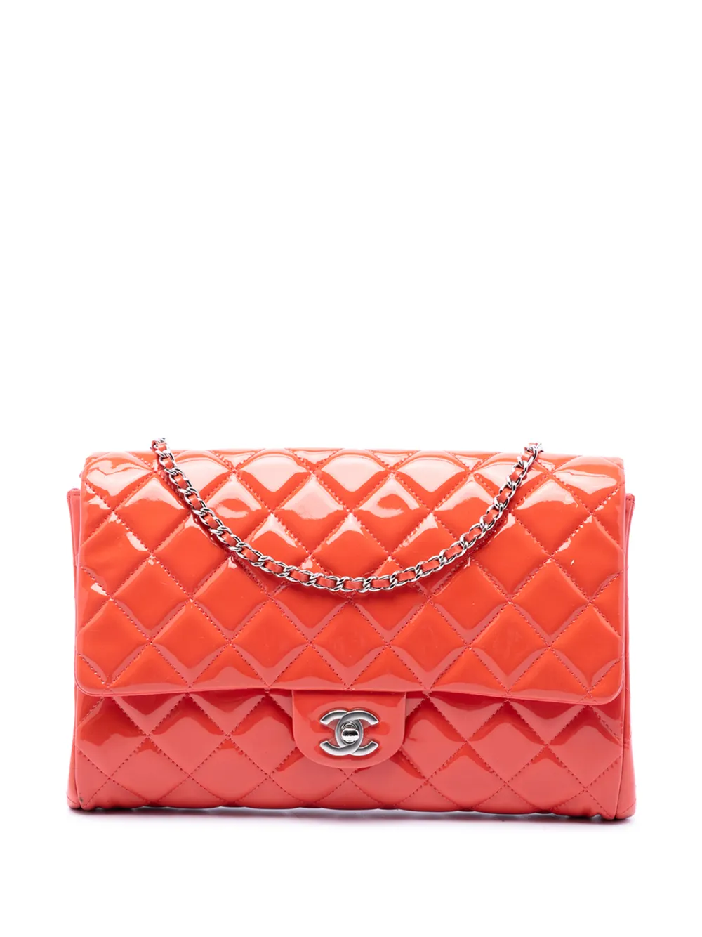 CHANEL Pre-Owned 2011 CC Quilted Patent Flap Clutch with Chain shoulder bag - Pink
