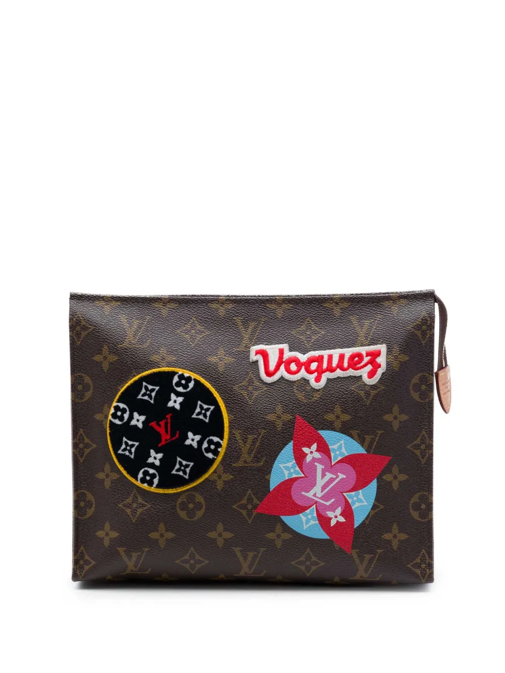Louis Vuitton Pre-Owned 2018 Limited Edition Monogram Patches and Travel Stickers Toiletry 26 Pouch clutch bag - Marrone