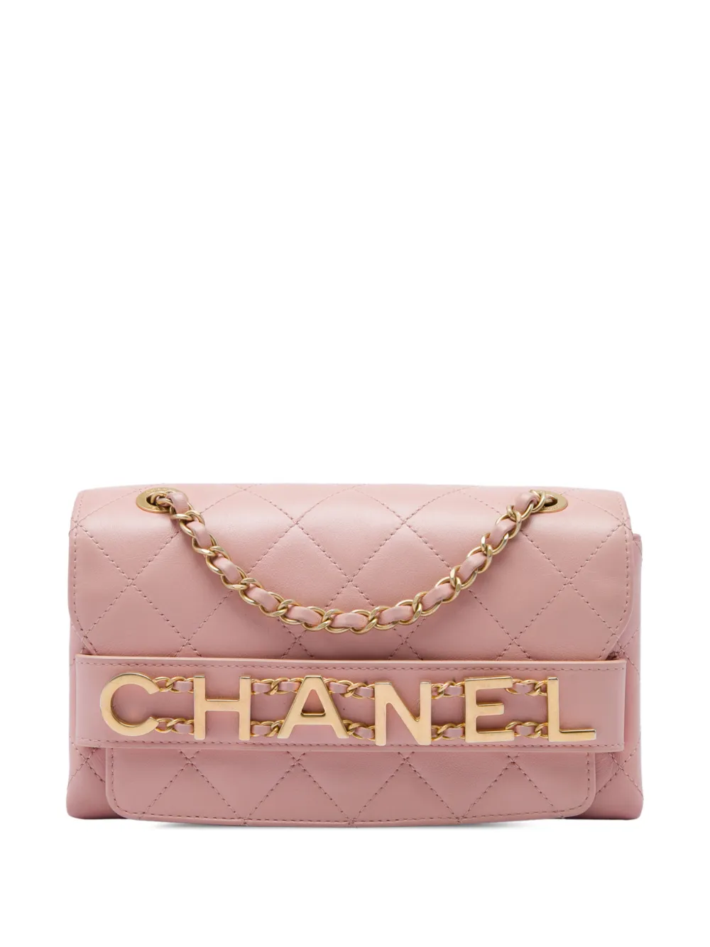 CHANEL Pre-Owned 2019 Small Quilted Calfskin Enchained Flap crossbody bag - Rosa