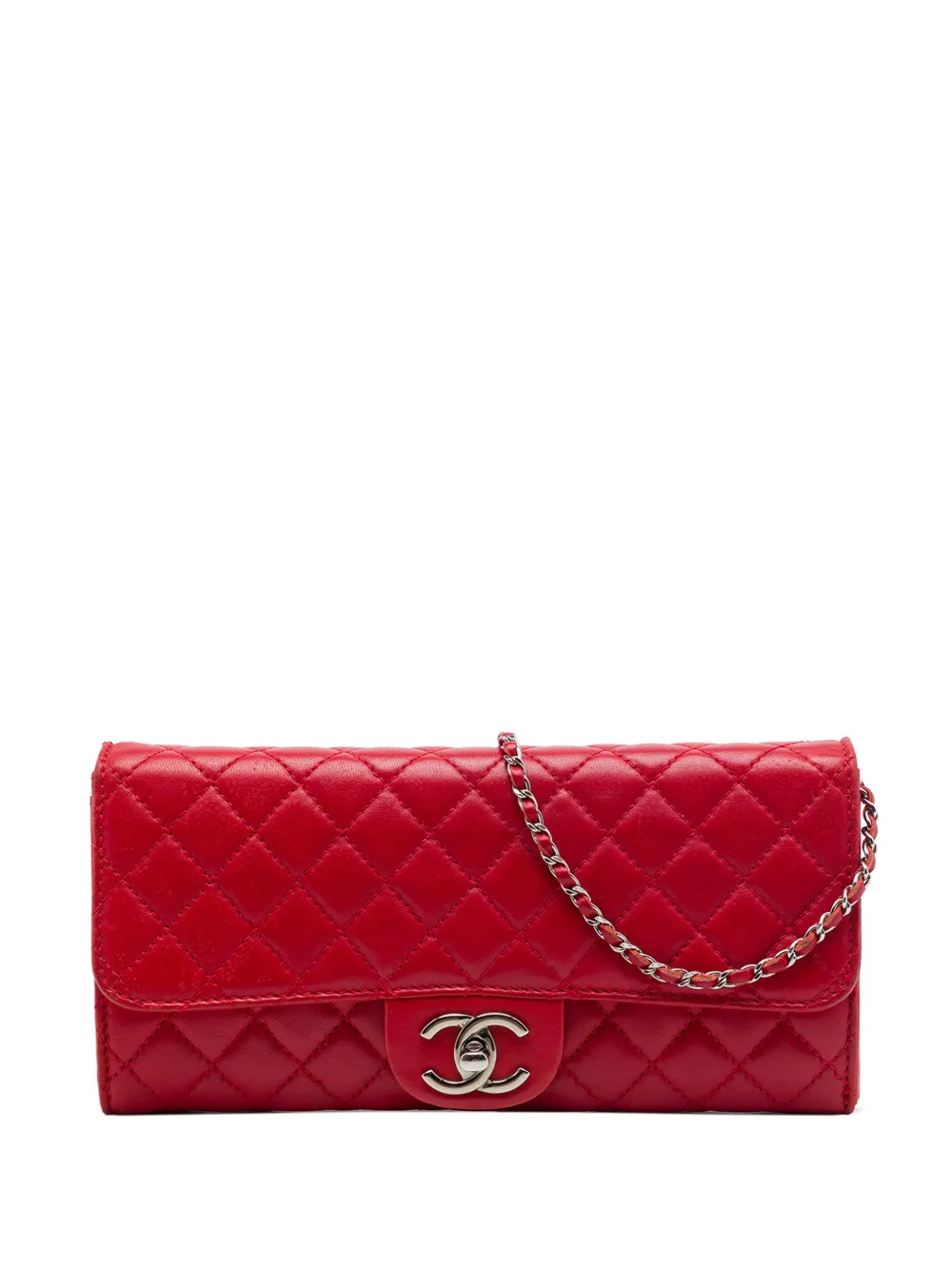 CHANEL Pre-Owned 2010-2011 Classic Lambskin East West Wallet on Chain shoulder bag - Rosso