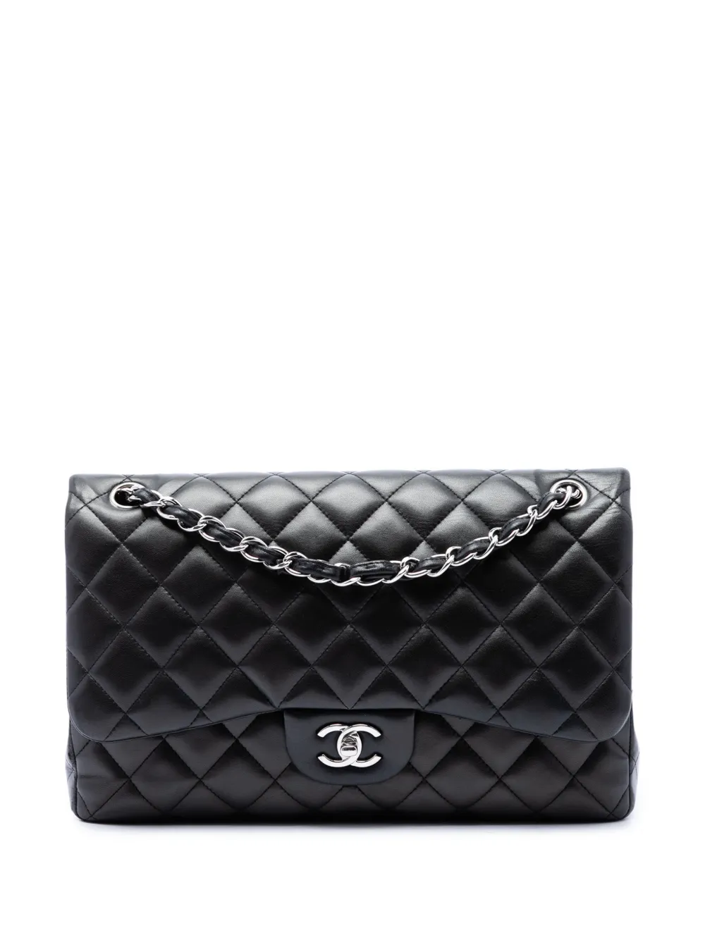 CHANEL Pre-Owned 2020 Jumbo Classic Lambskin Double Flap shoulder bag - Black