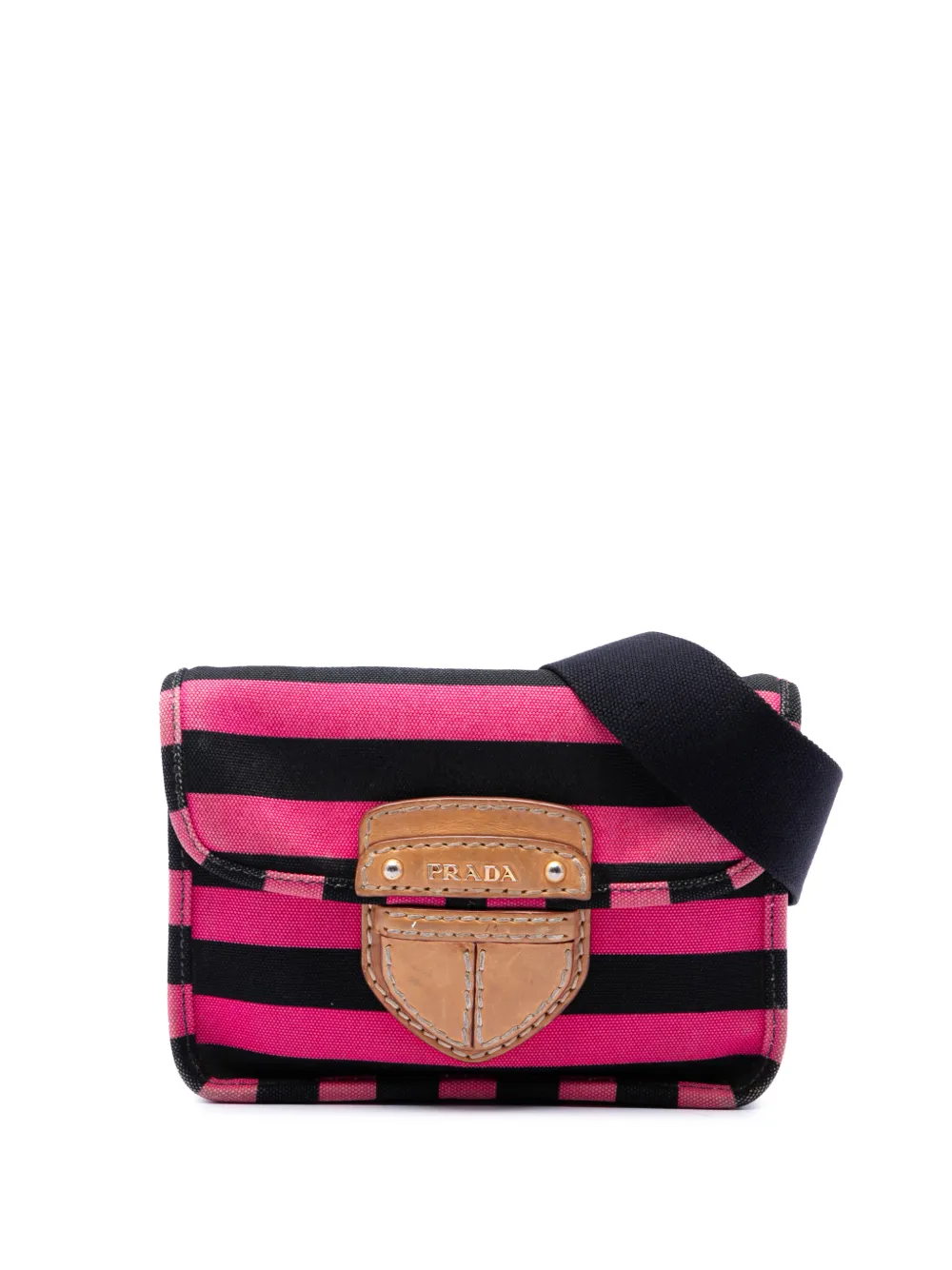 Prada Pre-Owned 2000-2013 Canvas Canapa Righe Striped crossbody bag - Rosa