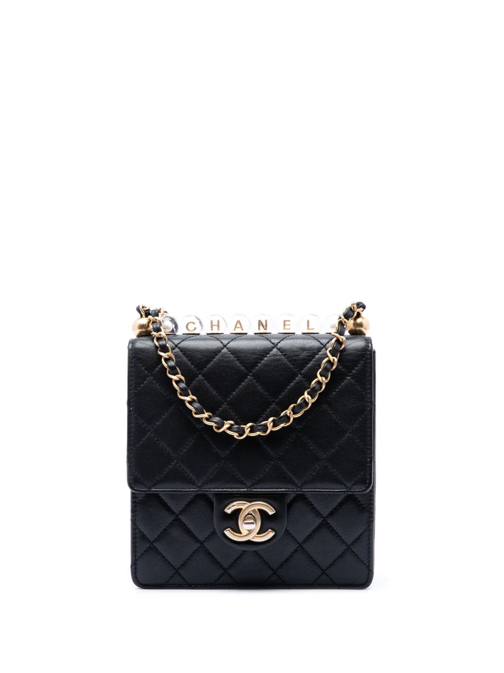 CHANEL Pre-Owned 2019 Small Quilted Lambskin Chic Pearls Flap crossbody bag - Nero