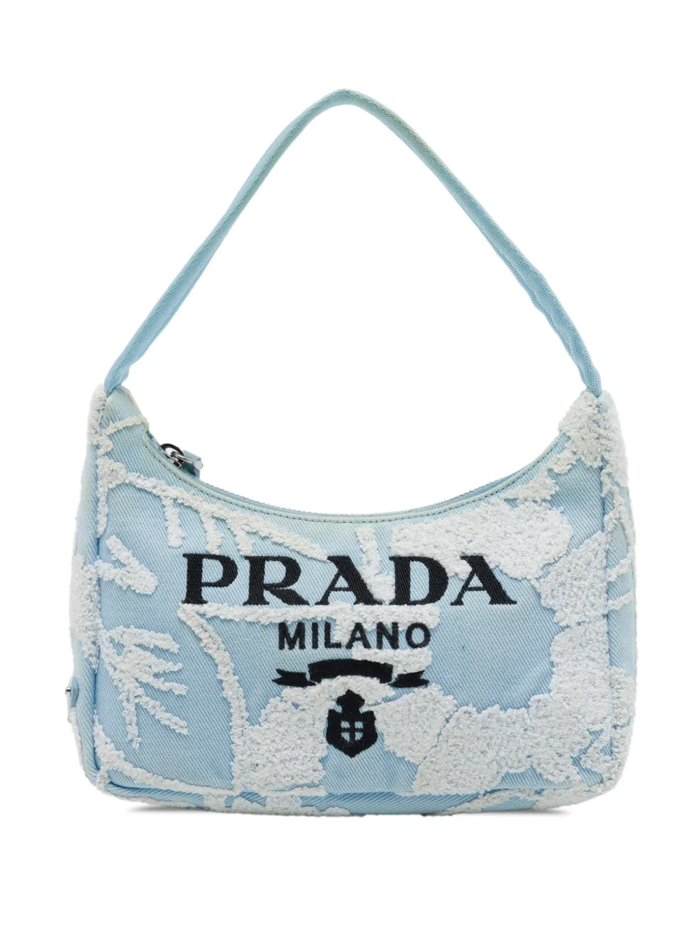 Prada Pre-Owned 2019-2026 Mini Embroidered Drill Re Edition 2000 shoulder bag - Blu