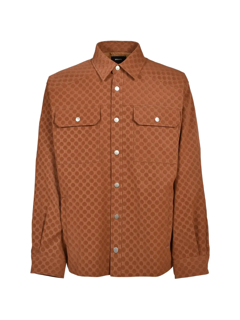 BREATH embossed faux-suede shirt - Marron