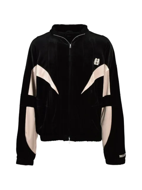 BREATH embroidered-logo velour jacket