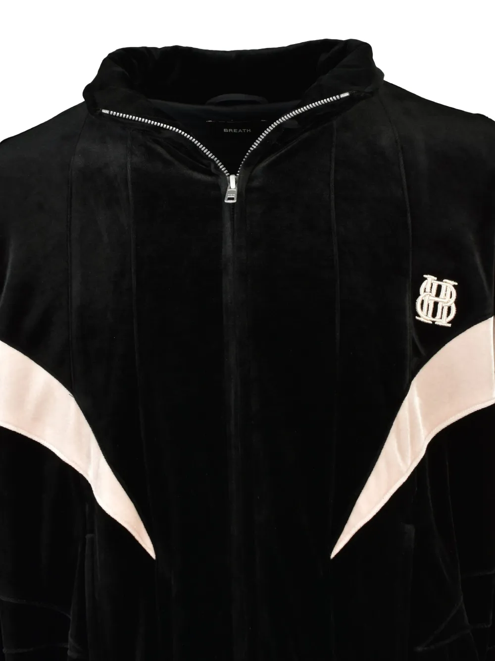 BREATH Fluwelen jack met geborduurd logo Zwart