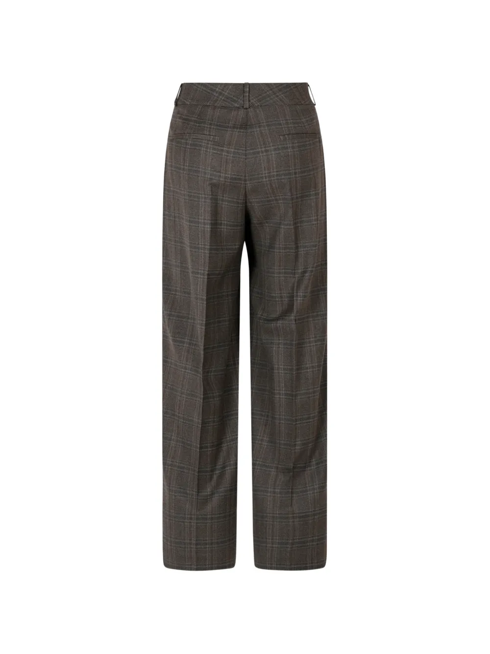 Peserico Geruite broek met wijde pijpen Bruin