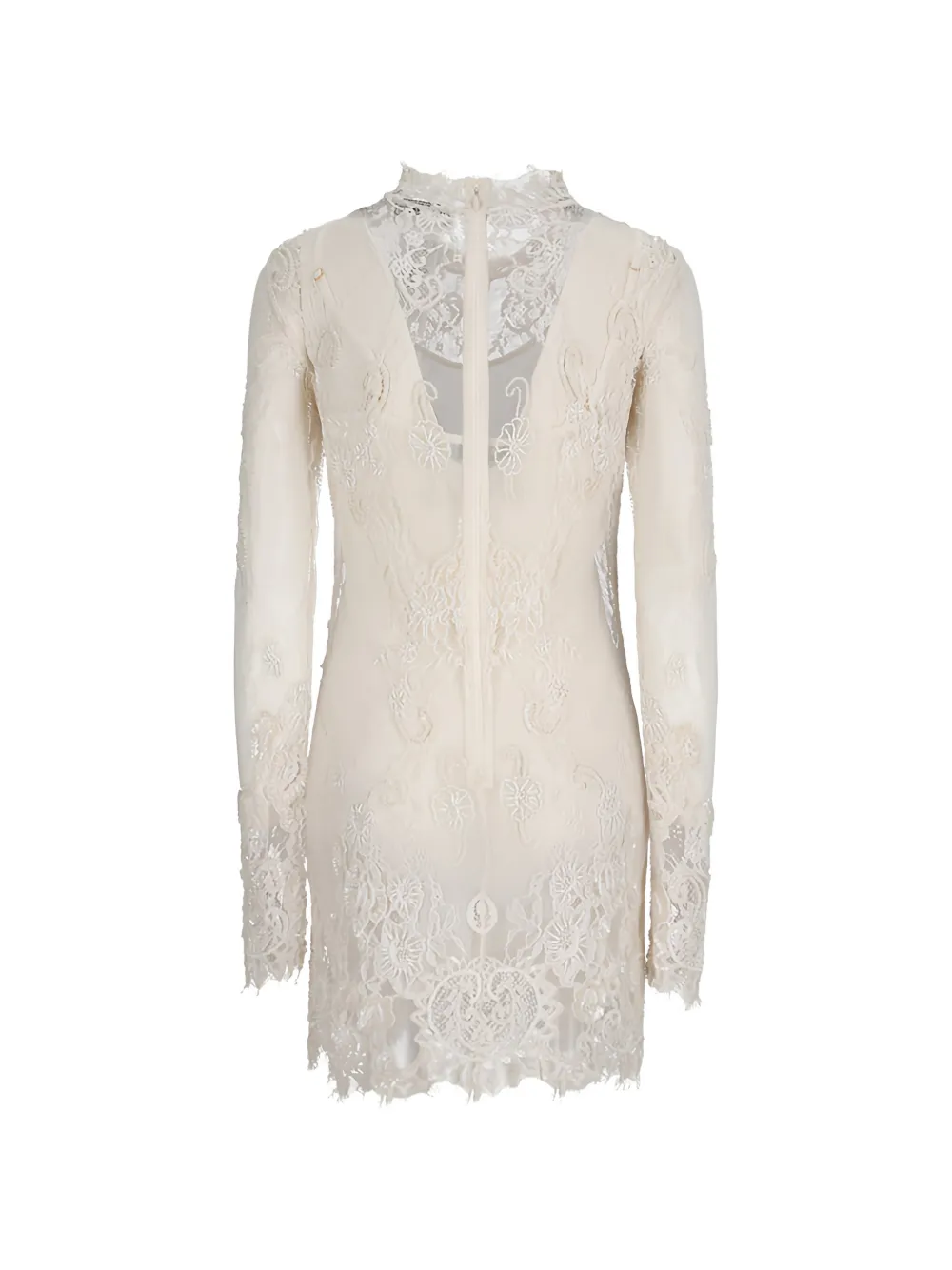 Blumarine Kanten jurk geborduurd met kralen Wit