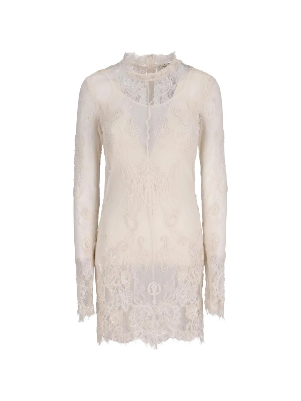 Blumarine Kanten jurk geborduurd met kralen Wit