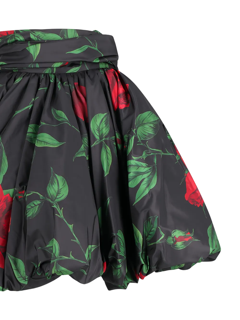 Blumarine Mini-rok met roos-print Zwart