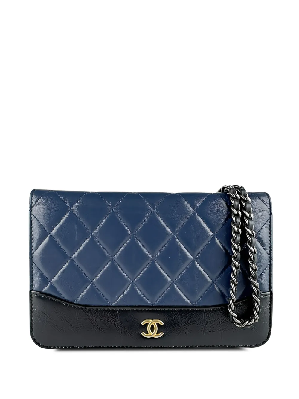CHANEL Pre-Owned 2018 Bicolor Quilted Aged Calfskin Gabrielle Wallet On Chain crossbody bag - Blue