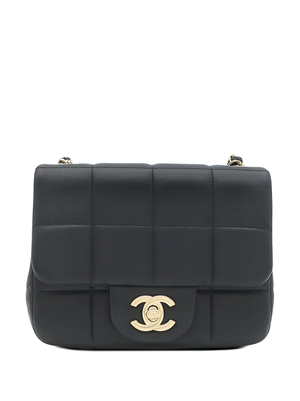 CHANEL Pre-Owned 2021-2026 Mini Quilted Lambskin Resin Crystal Square Monacoco Flap crossbody bag - Black