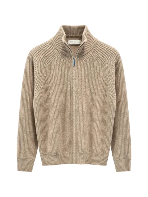 THE PULL ribbed-knit zip-up sweater