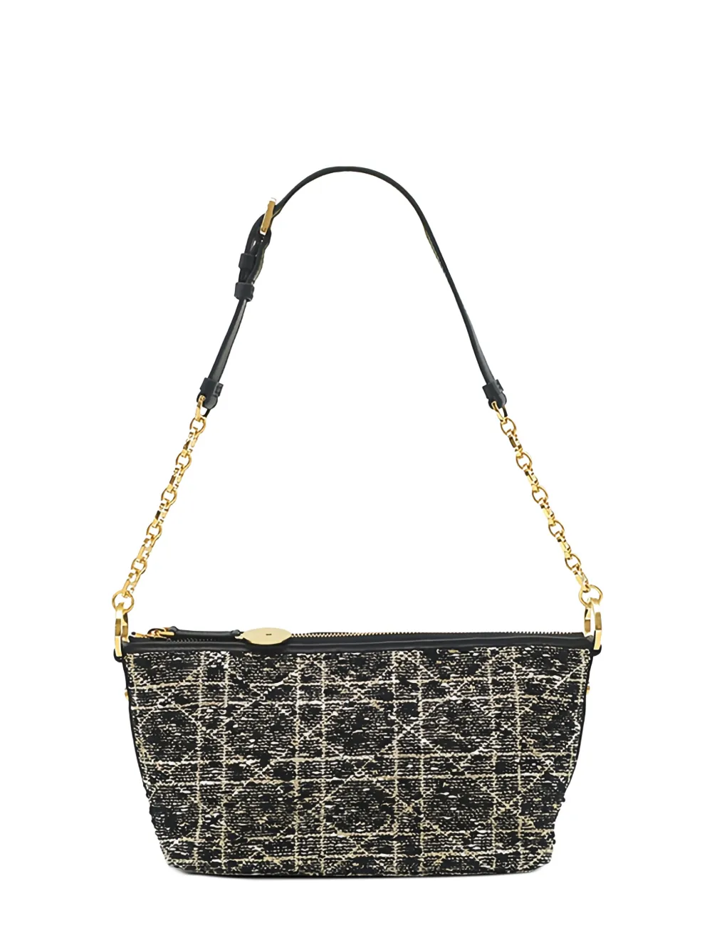 Christian Dior Pre-Owned 2000-2026 Tweed Cannage Diorstar Hobo Bag with Chain shoulder bag - Schwarz