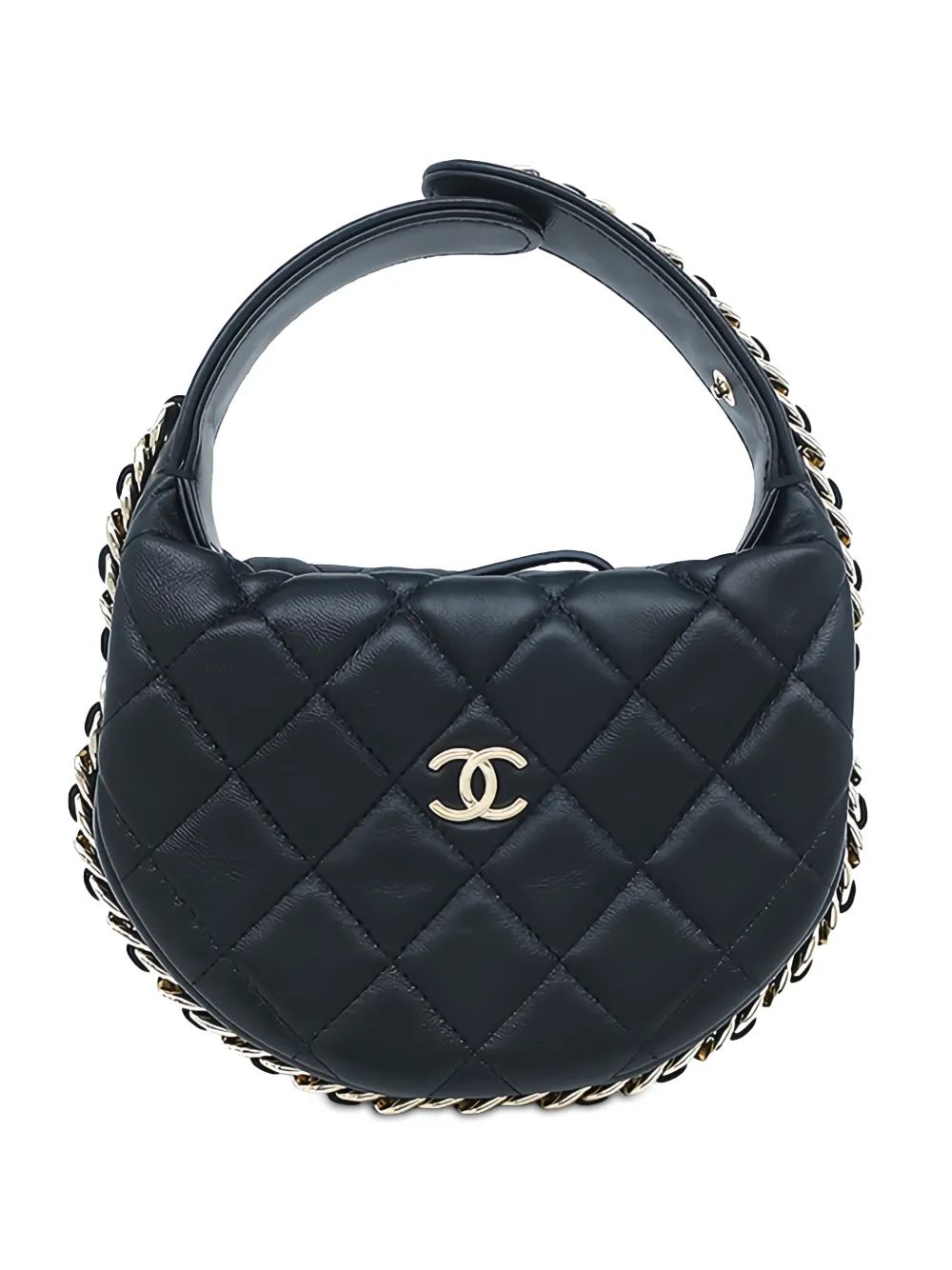 CHANEL Pre-Owned 2021-2026 Mini Quilted Lambskin Chain Around Pouch handbag - Schwarz