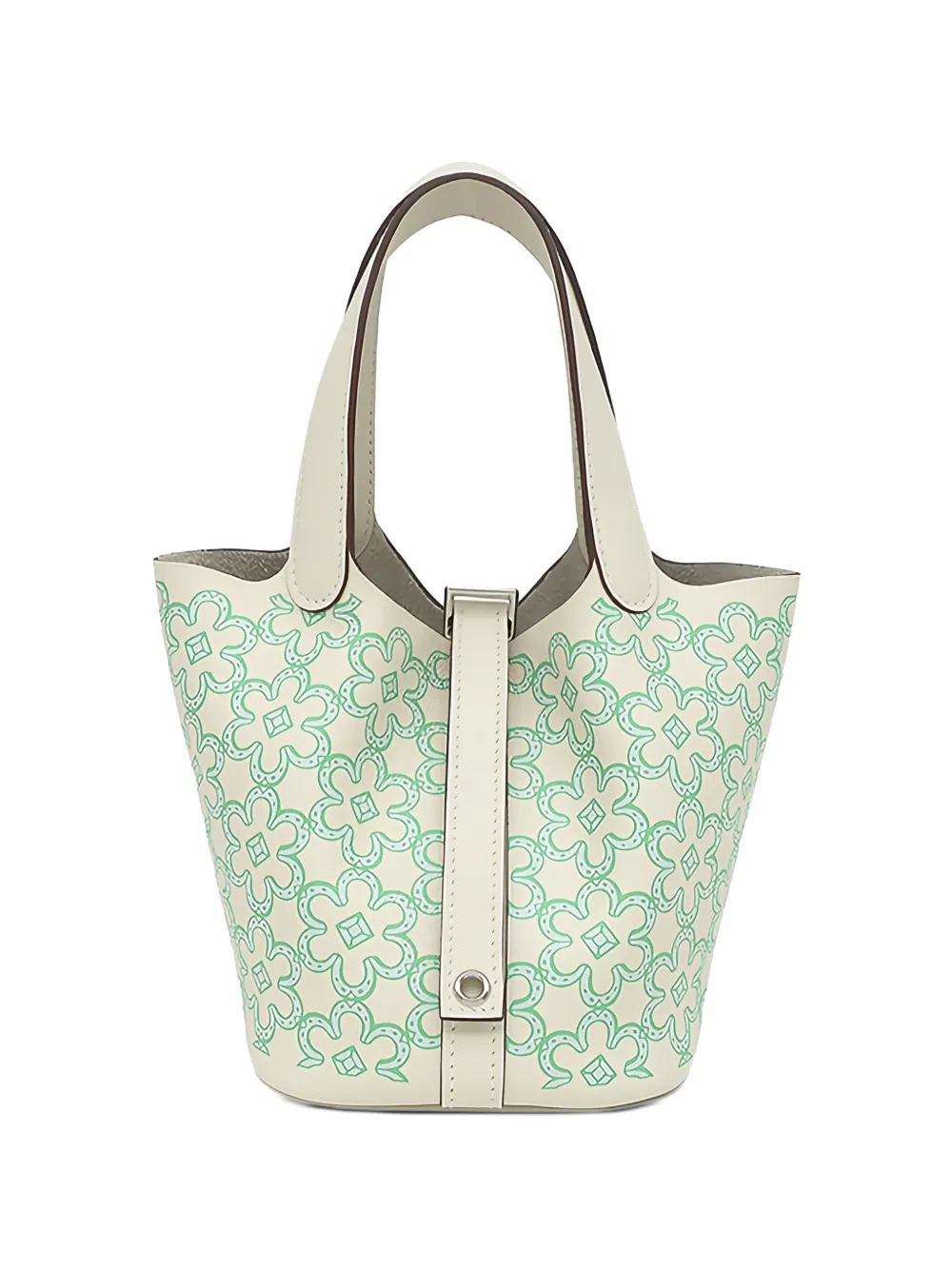 Hermès Pre-Owned 2023 Micro Swift Lucky Daisy Picotin Lock 14 handbag - White