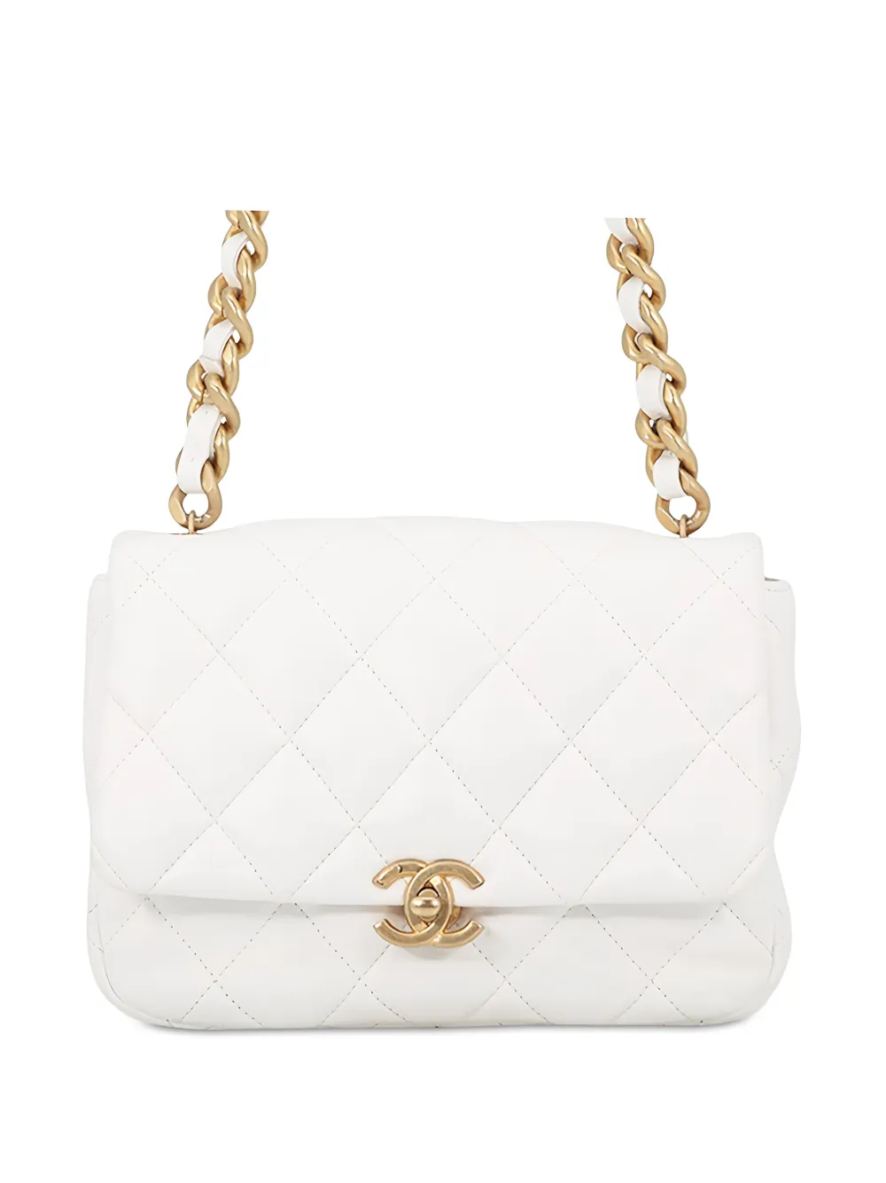 CHANEL Pre-Owned 2021-2026 Small Quilted Lambskin Candy Chain Flap crossbody bag - Weiß