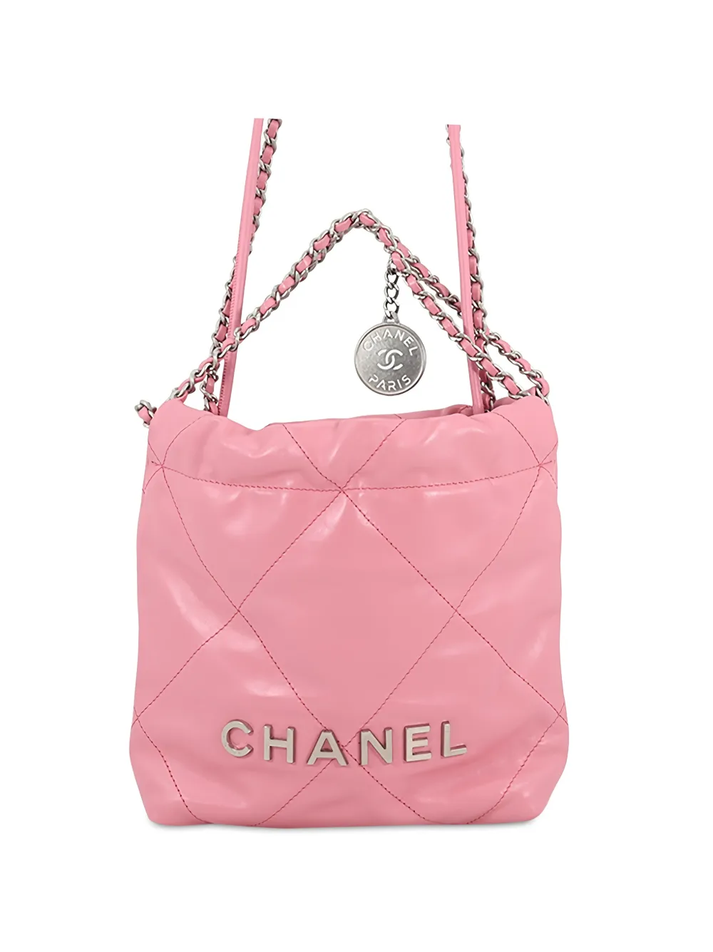 CHANEL Pre-Owned mini sac à main 22 Handbag en cuir de veau brillant (2021-2026) - Rose