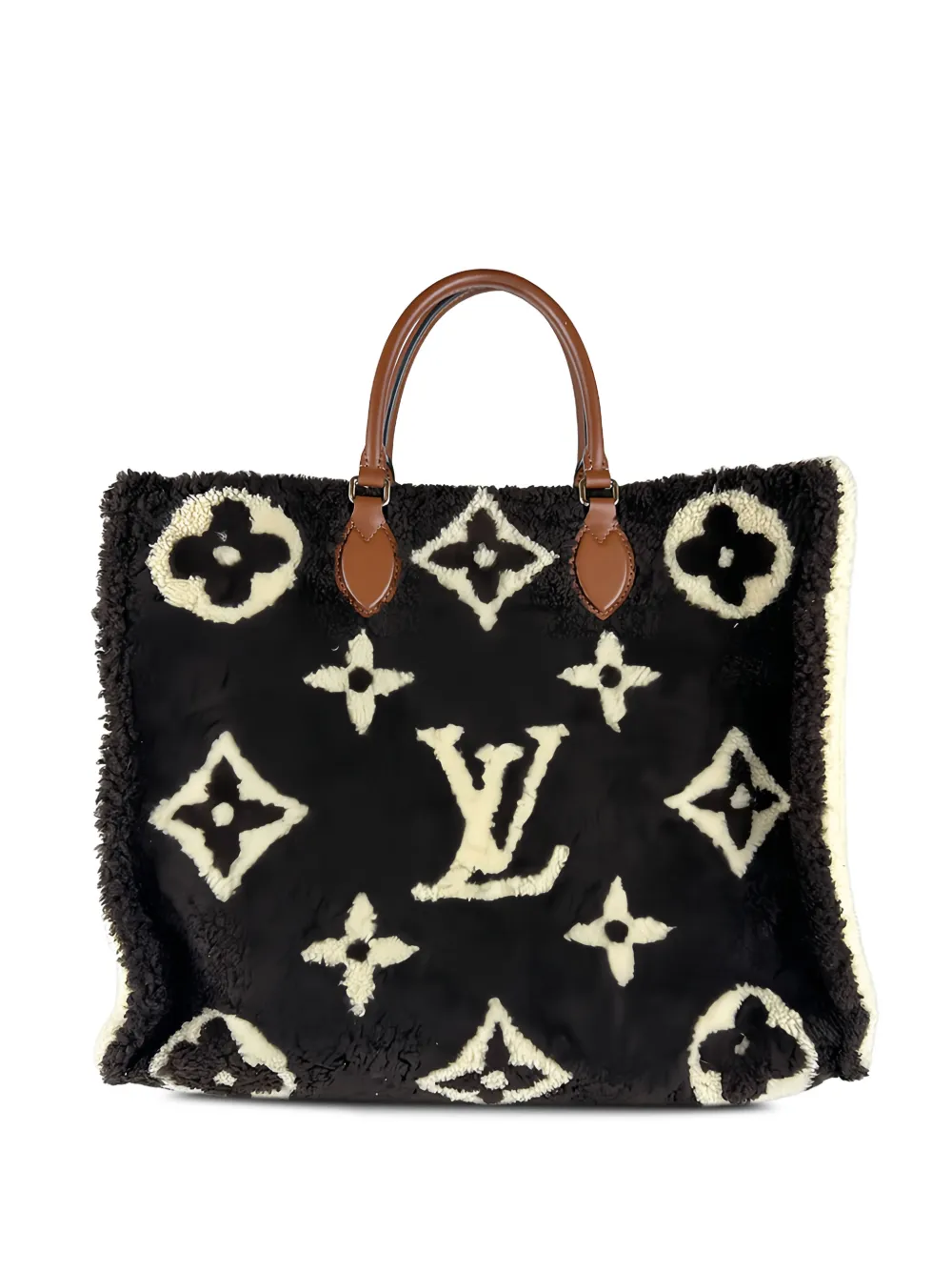 Louis Vuitton Pre-Owned 2019 Monogram Giant Shearling Teddy Onthego GM tote bag - Schwarz