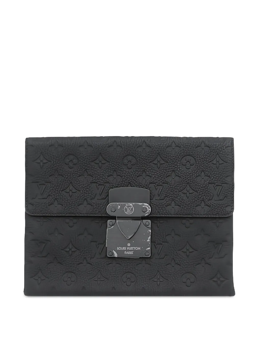 Louis Vuitton Pre-Owned 2021-2026 Monogram Shadow S Lock Pochette clutch bag - Nero