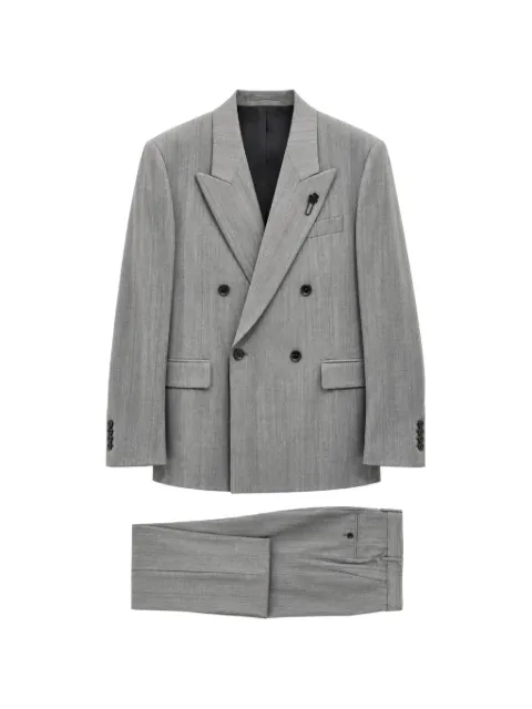 Lardini double-breasted patterned suit