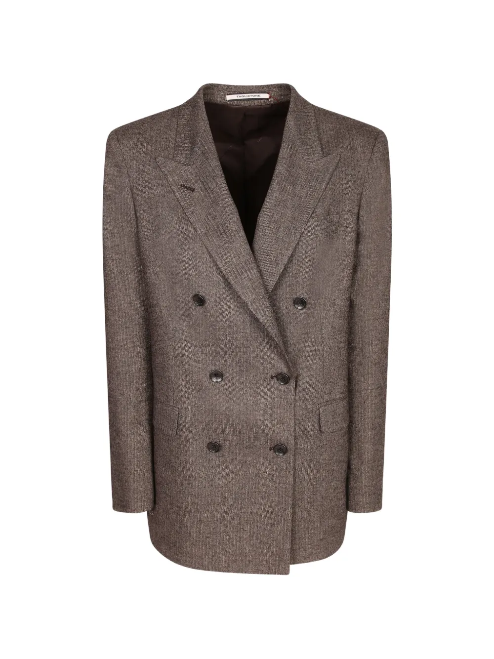 Tagliatore herringbone double-breasted blazer - Braun