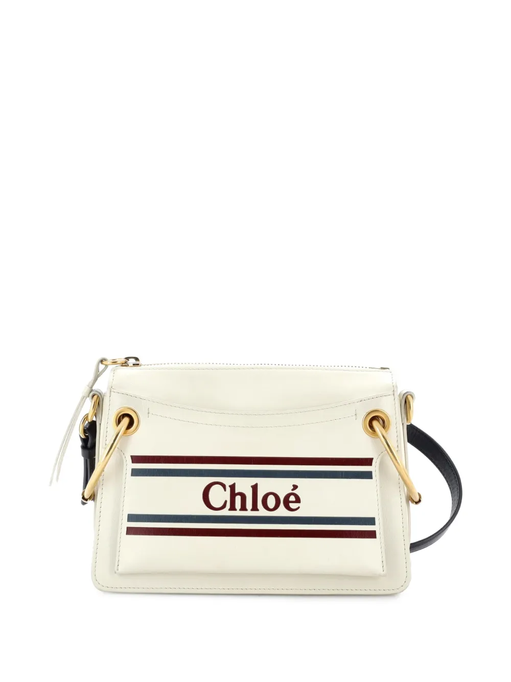 Chloé Pre-Owned Roy Logo Printed Leather Small shoulder bag - Nude