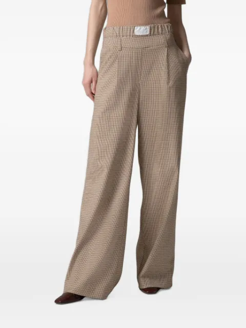 Gaëlle Paris houndstooth-pattern wide-leg trousers