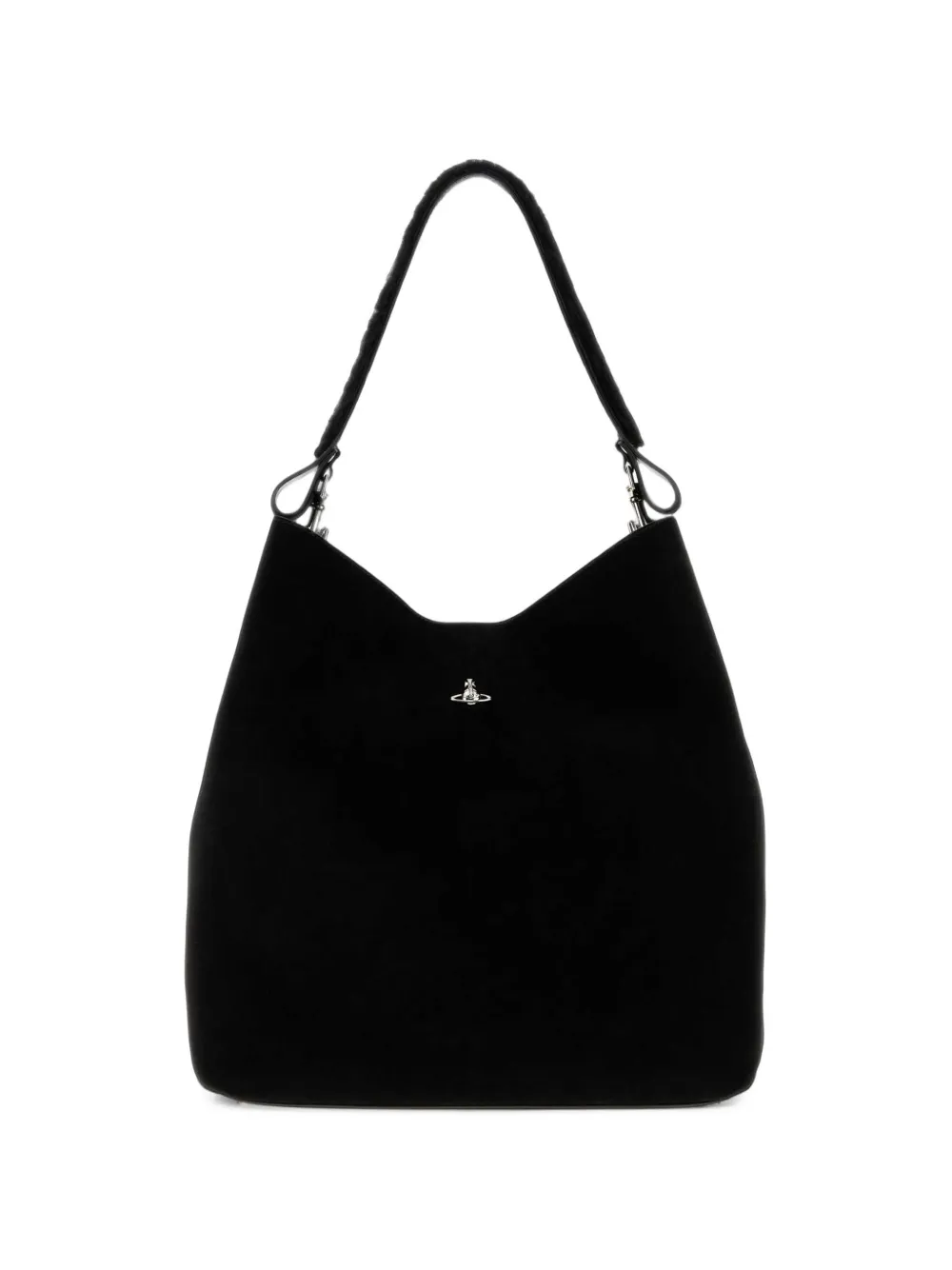Vivienne Westwood Lottie suede-finish tote bag - Noir Vivienne Westwood Lottie suede-finish tote bag - Noir