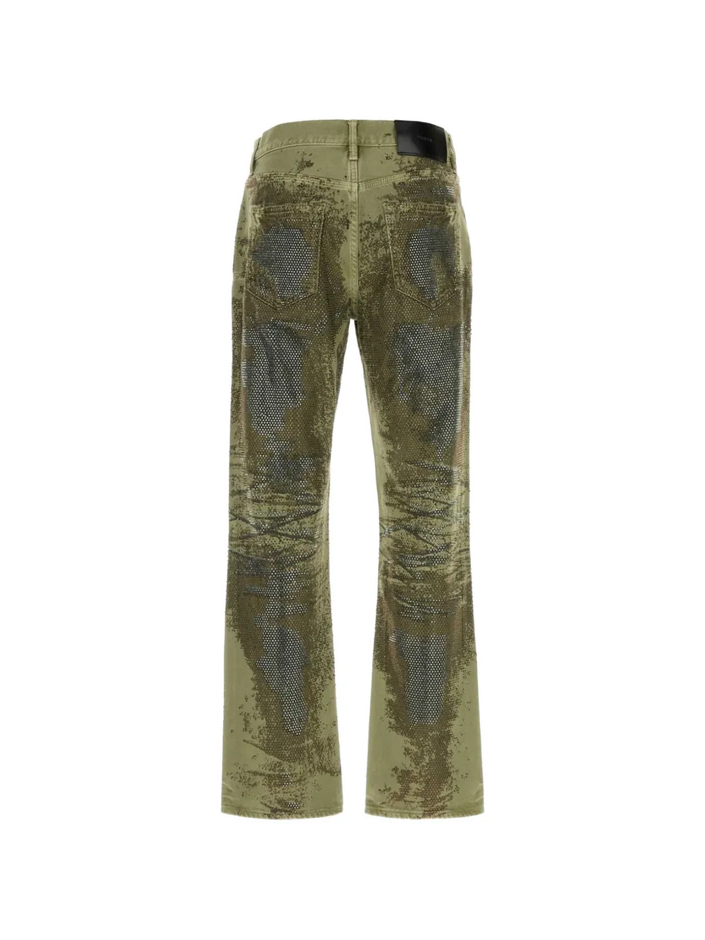 Purple Brand P011 Trompe L'oeil jeans verfraaid met kristallen Groen