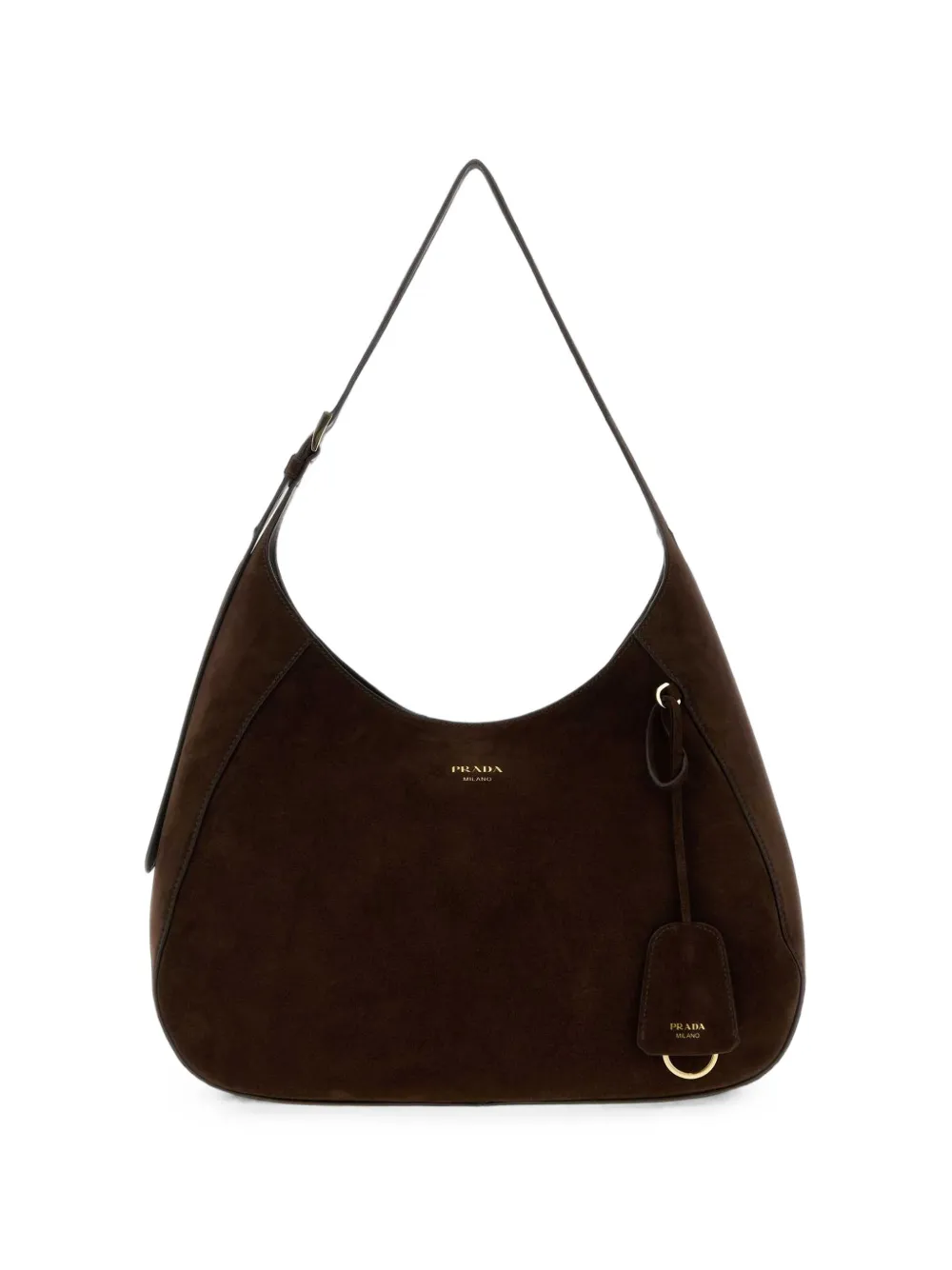 Prada Boogie large suede bag - Marrone