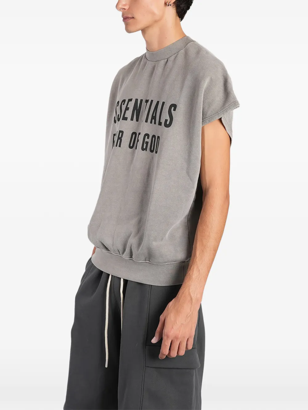 Fear Of God Essentials top met logo-print Grijs